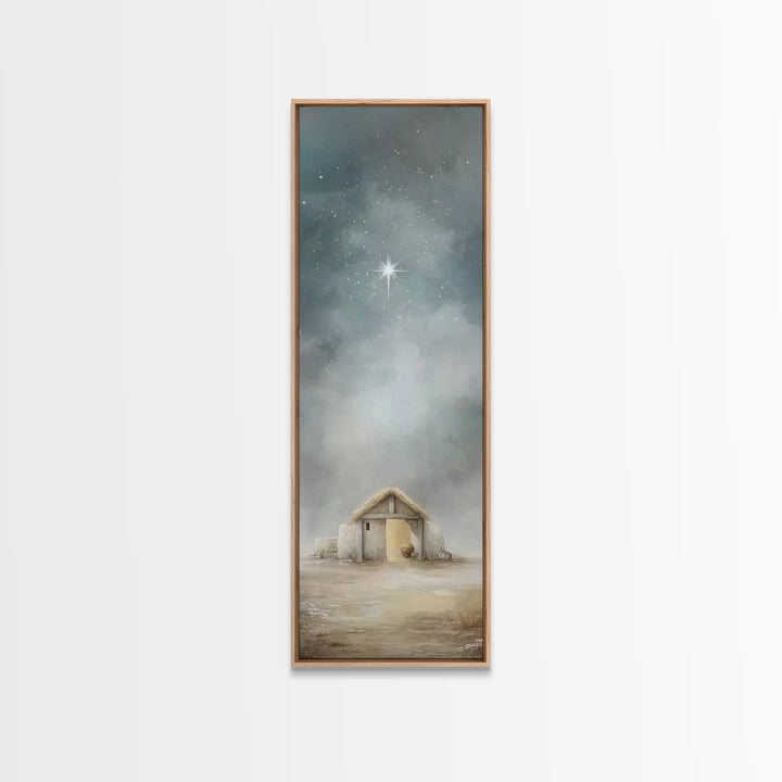 Bethlehem Shelter Hope – Framed Canvas Print – Skinny Art – Christian Wall Art – Christian Art Painting – Christmas Art