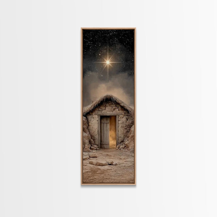 Star Over Bethlehem – Framed Canvas Print – Narrow Art – Christian Art Print – Christian Wall Art – Christmas Art
