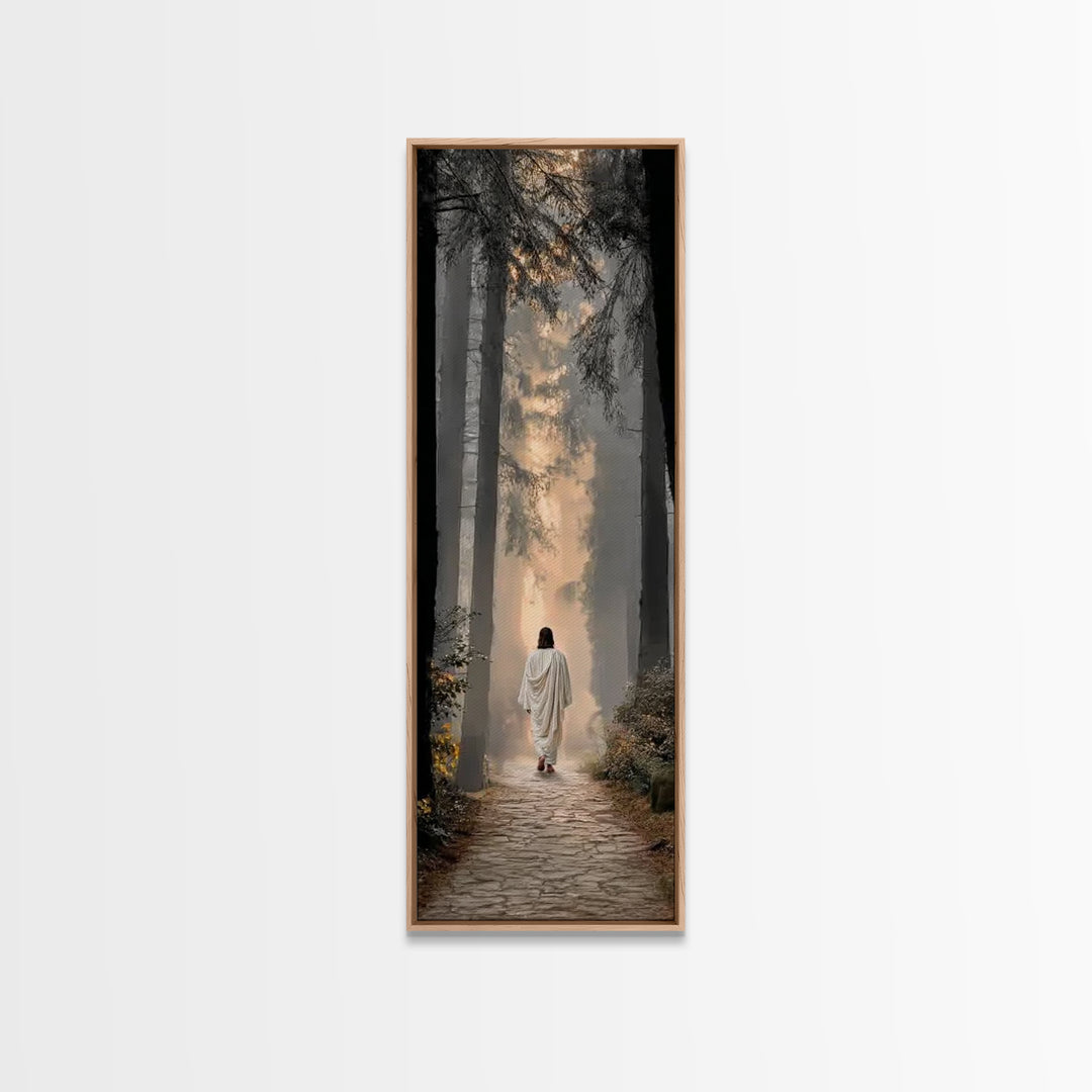 Forest Of Mercy, Framed Canvas Print, Christian Wall Art, Jesus Painting, Tall Narrow Wall Art, Christian Art Canvas, Christian Christmas A
