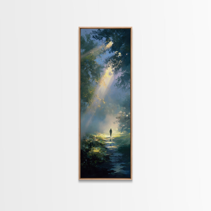 Walk Of Light – Framed Canvas Print – Christian Art – Christian Art Canvas – Tall Skinny Art Print – Jesus Painting – Christian Christmas A
