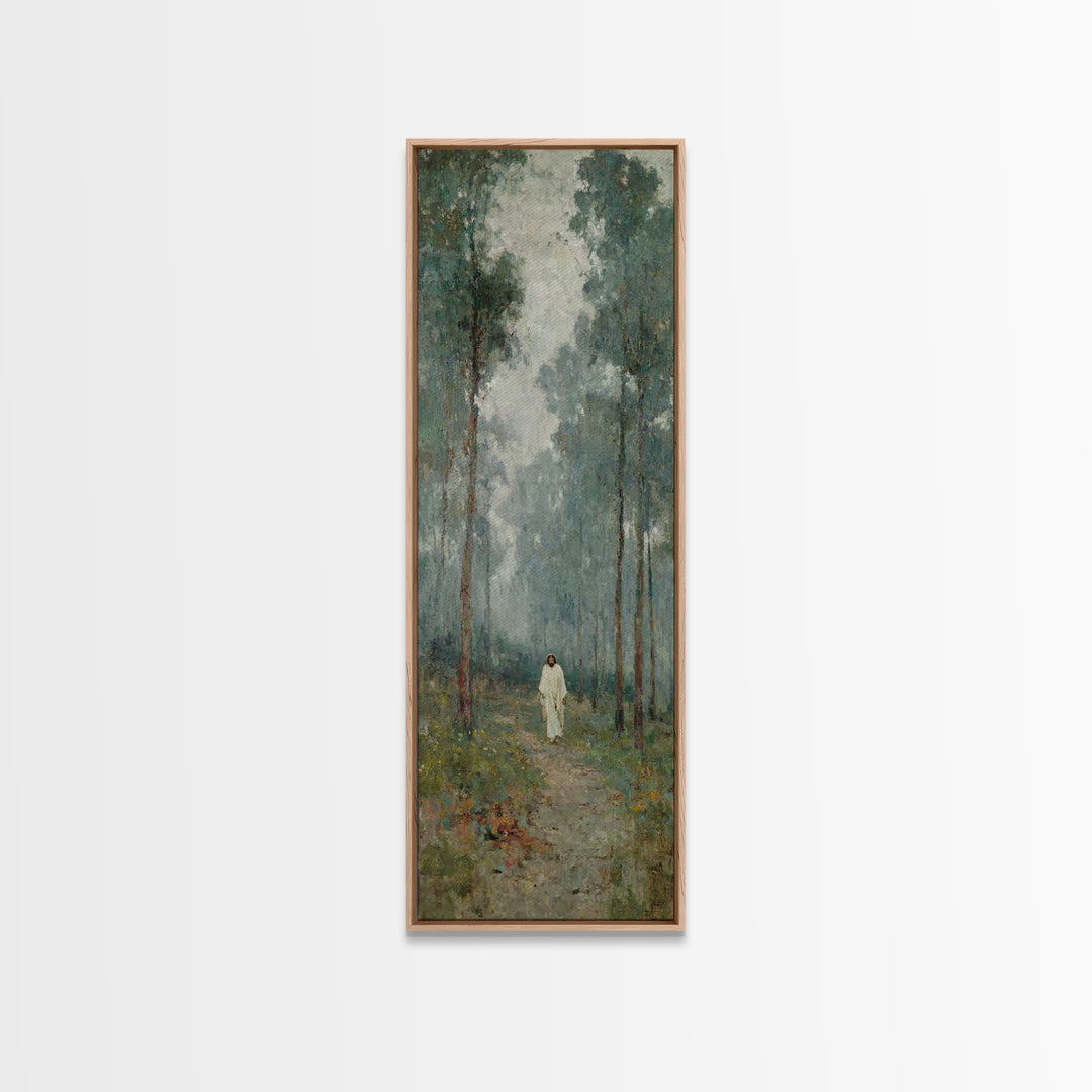 Morning Hope Trail | Framed Canvas Print | Christian Art | Christian Art Canvas | Narrow Art | Jesus Painting | Christian Christmas Art