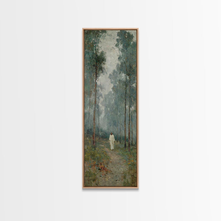 Morning Hope Trail | Framed Canvas Print | Christian Art | Christian Art Canvas | Narrow Art | Jesus Painting | Christian Christmas Art