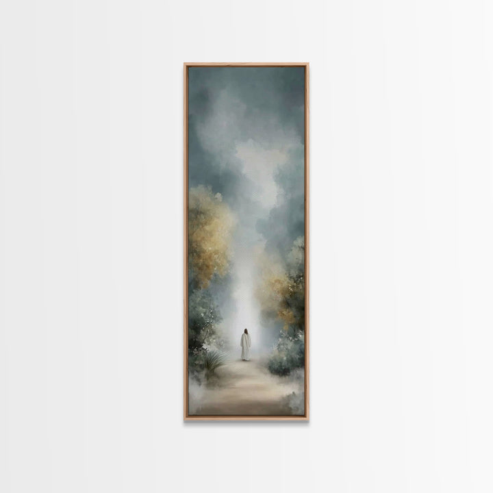 Silent Heaven Path – Framed Canvas Print – Jesus Painting – Christian Art Canvas – Christian Wall Art – Skinny Art – Christian Christmas Ar