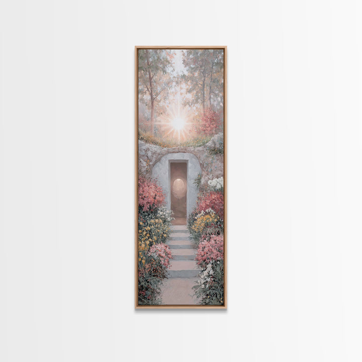 Empty Stone Light – Framed Canvas Print – Christian Art Canvas – Narrow Art – Christian Wall Art – Jesus Painting – Christian Christmas Art