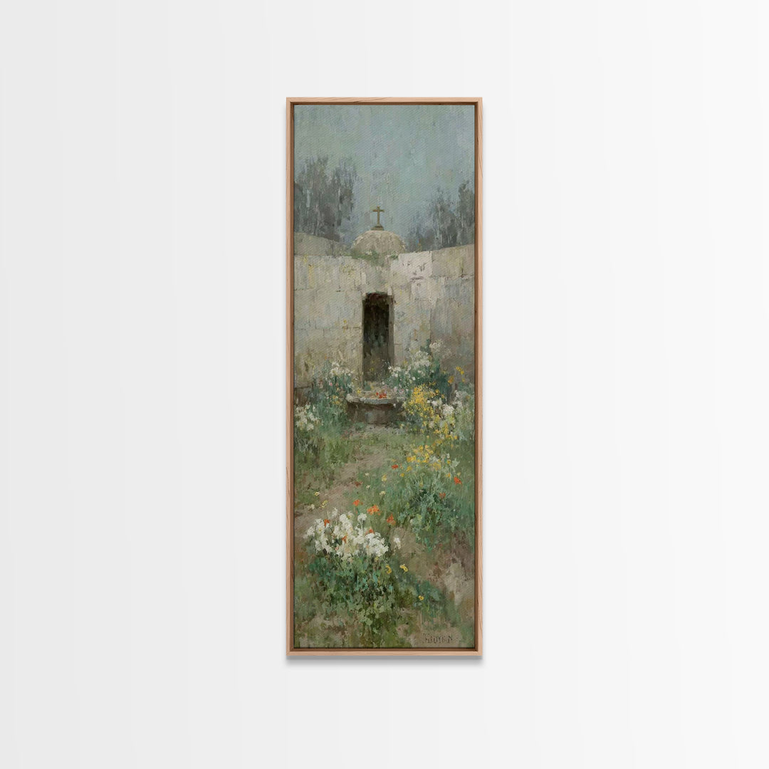 Ancient Garden Hope – Framed Canvas Print – Christian Wall Art – Jesus Painting – Narrow Art – Christian Art Canvas – Christian Christmas A