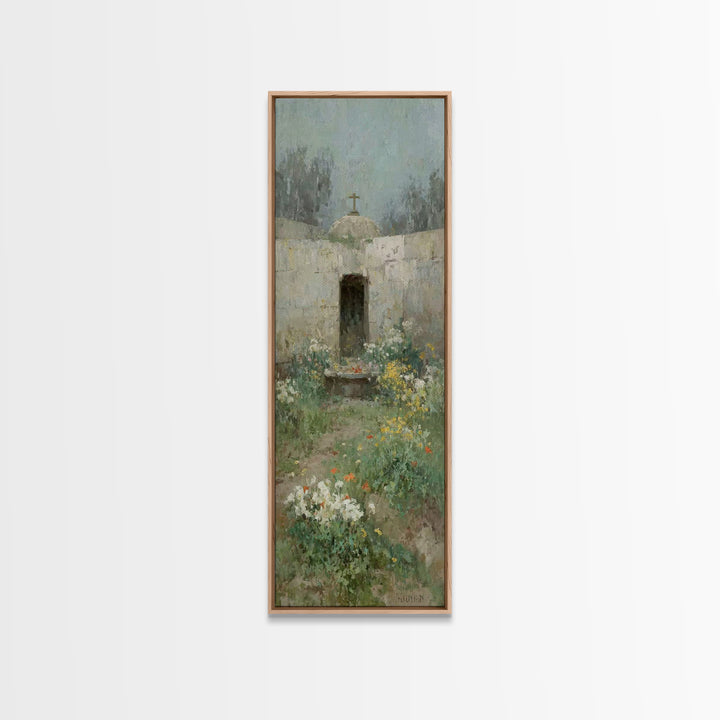 Ancient Garden Hope – Framed Canvas Print – Christian Wall Art – Jesus Painting – Narrow Art – Christian Art Canvas – Christian Christmas A