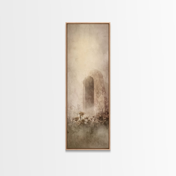 Holy Dawn Passage – Framed Canvas Print – Christian Art Canvas – Christian Christmas Art – Jesus Painting – Tall Narrow Wall Art