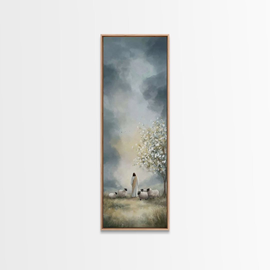 Heavenly Bloom Path – Framed Canvas Print – Christian Art Work – Minimalist Christian Art – Skinny Art – Christian Wall Art – Jesus Christm