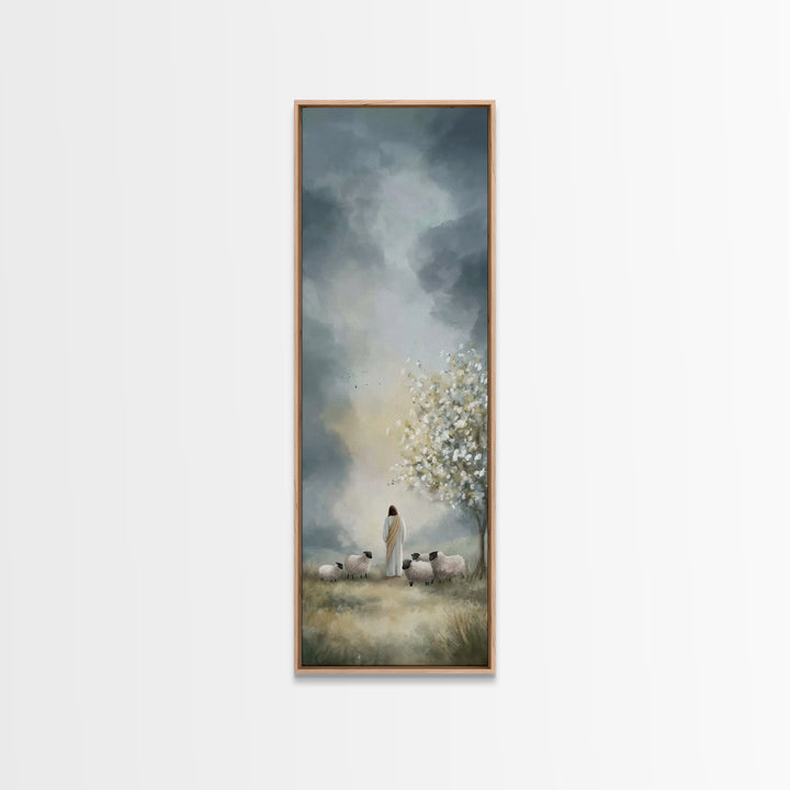 Heavenly Bloom Path – Framed Canvas Print – Christian Art Work – Minimalist Christian Art – Skinny Art – Christian Wall Art – Jesus Christm