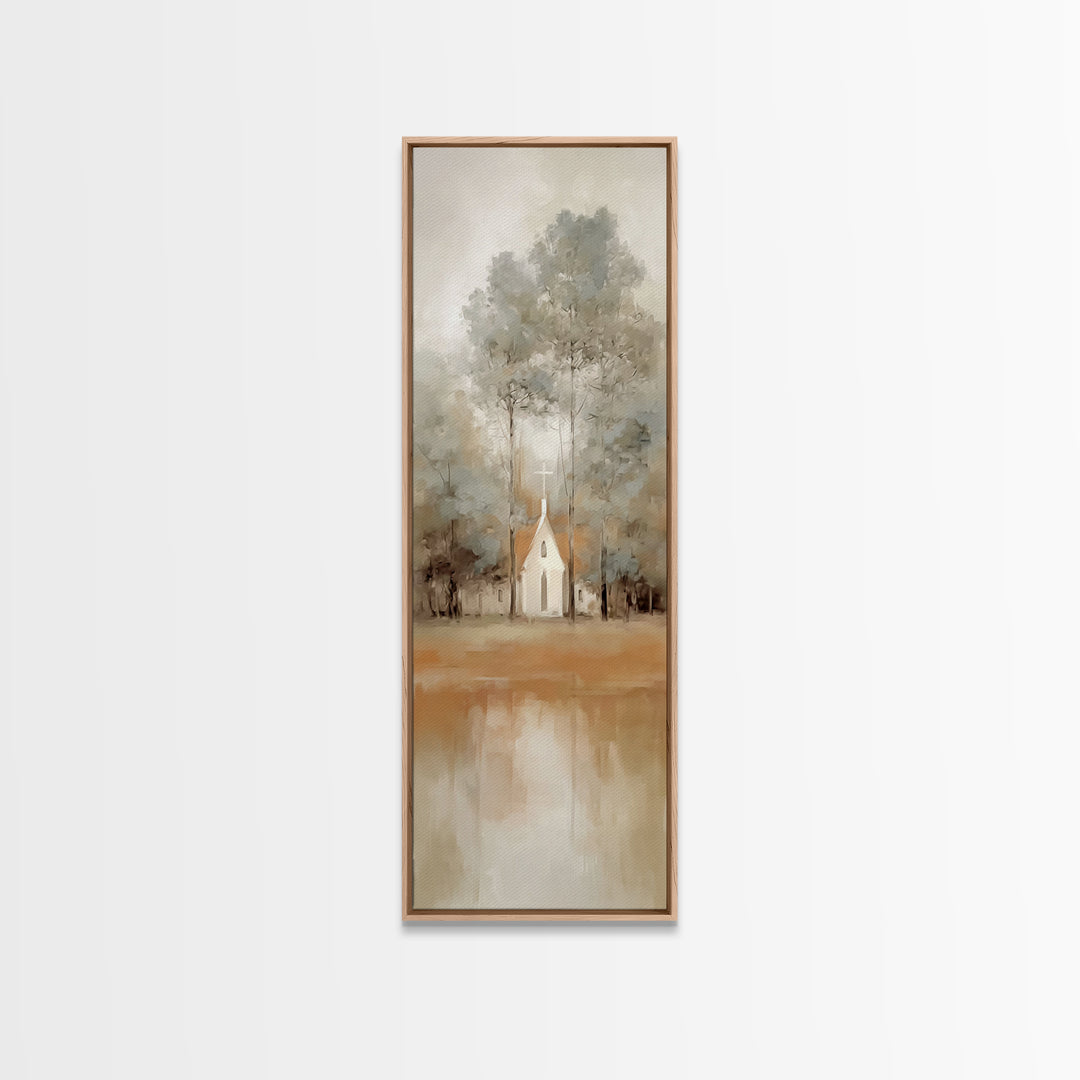 Chapel Of Stillness | Framed Canvas Print | Christian Wall Art | Christian Art Canvas | Tall Narrow Wall Art | Christian Christmas Art | Ch