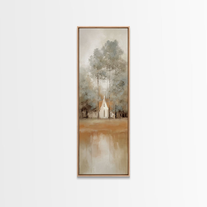 Chapel Of Stillness | Framed Canvas Print | Christian Wall Art | Christian Art Canvas | Tall Narrow Wall Art | Christian Christmas Art | Ch
