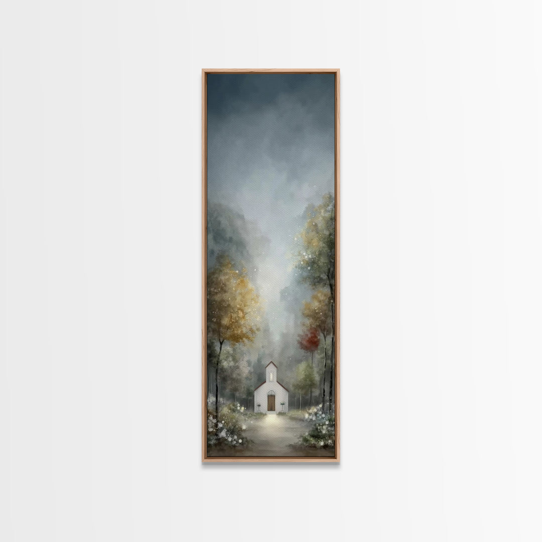 Sanctuary Of Light – Framed Canvas Print – Christian Wall Art – Modern Christian Art – Tall Skinny Art Print – Christmas Art Work – Christi