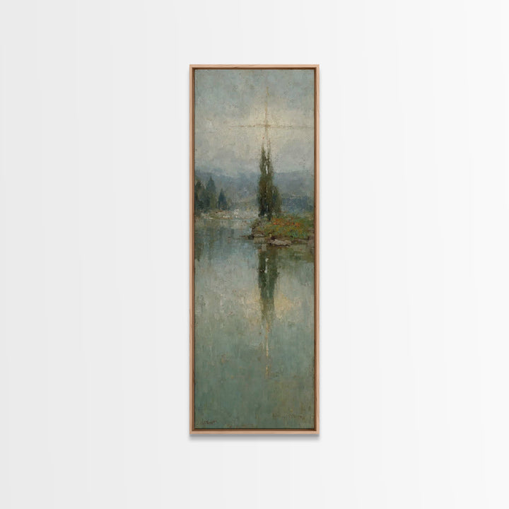 Skyward Grace – Framed Canvas Print – Christian Art Painting – Christmas Art – Narrow Art – Christian Wall Art – Subtle Christian Art – Chr