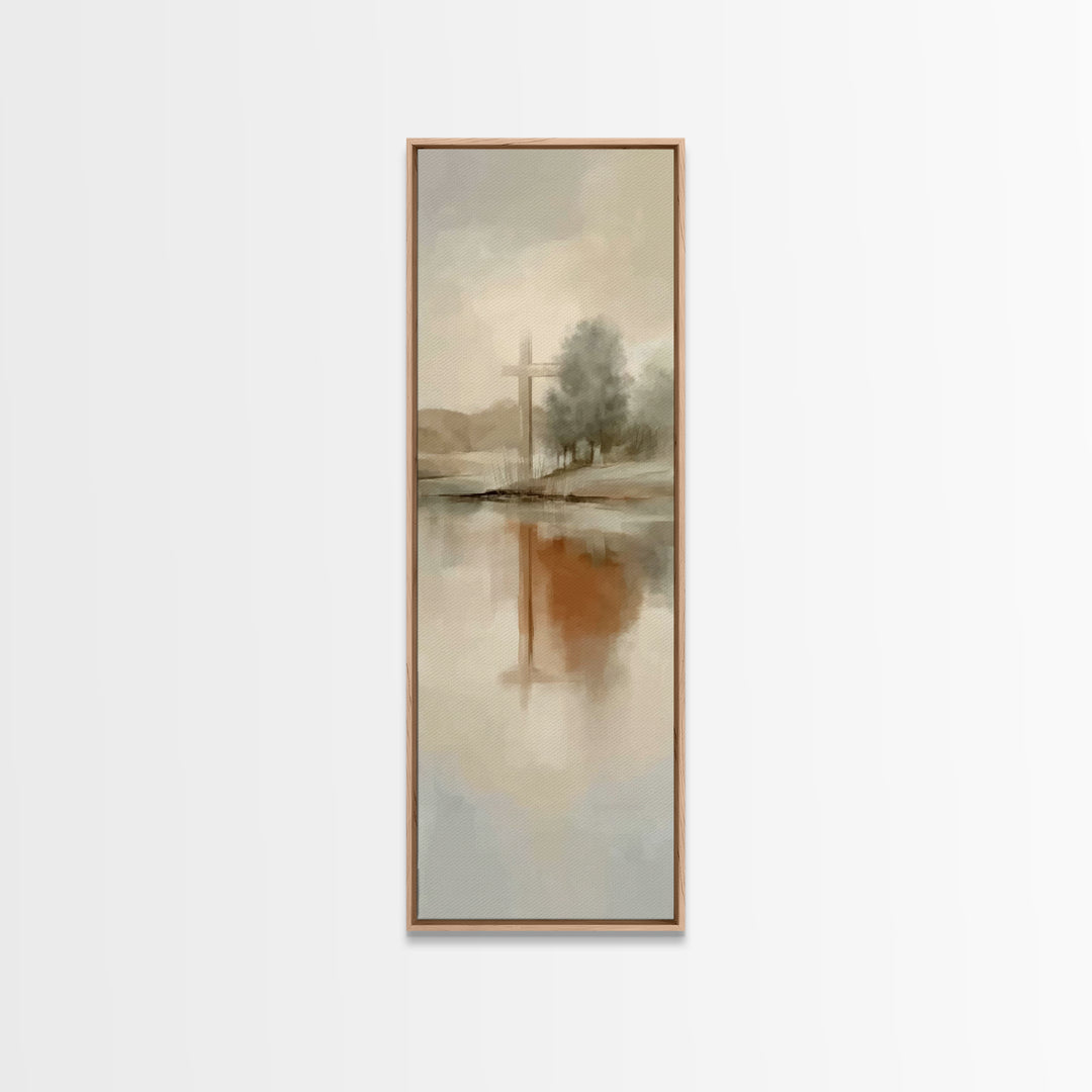 Mist Of Redemption – Framed Canvas Print – Christian Wall Art – Abstract Christian Art – Skinny Art – Christian Art Canvas – Christian Gift