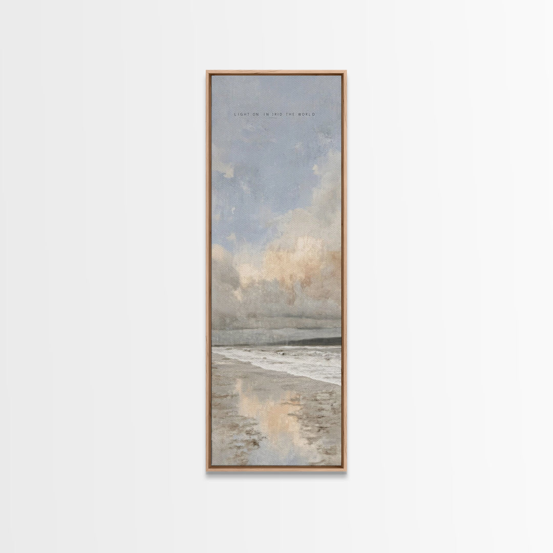 Shore Of Hope – Framed Canvas Print – Tall Narrow Wall Art – Christian Art Canvas – Christian Wall Art – Minimalist Christian Art – Christi