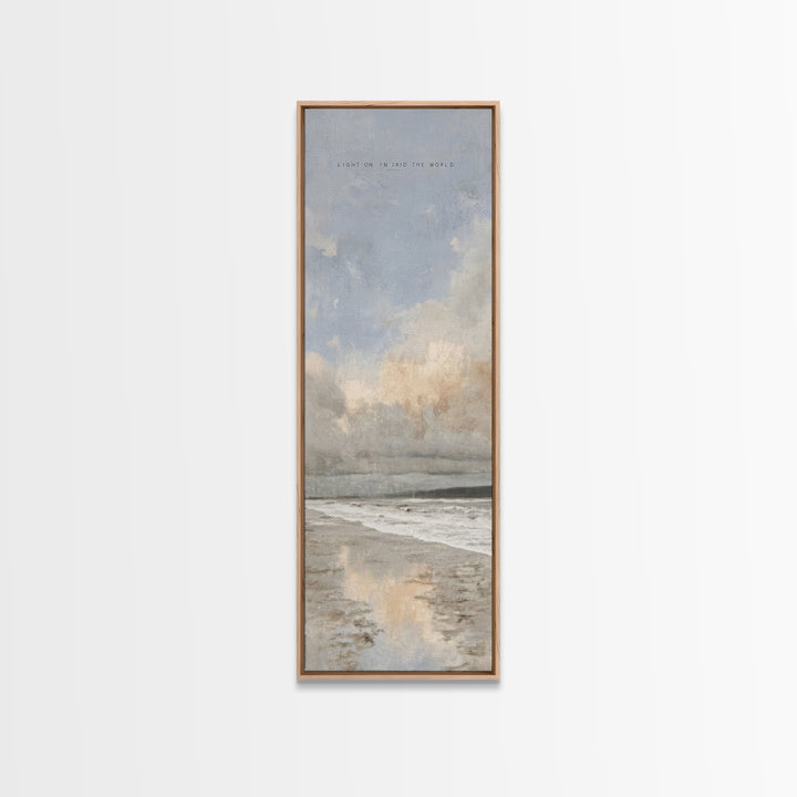 Shore Of Hope – Framed Canvas Print – Tall Narrow Wall Art – Christian Art Canvas – Christian Wall Art – Minimalist Christian Art – Christi