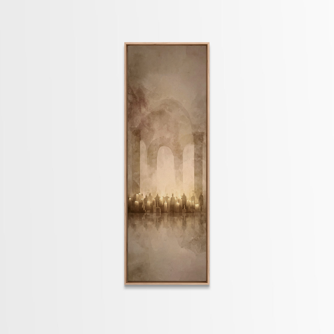 Promise Of Light – Framed Canvas Print – Tall Narrow Wall Art – Christian Painting – Christian Art Canvas – Christian Wall Art – Modern Chr