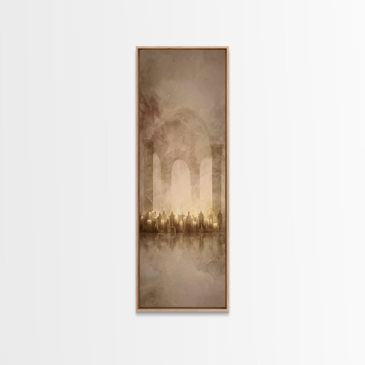 Promise Of Light – Framed Canvas Print – Tall Narrow Wall Art – Christian Painting – Christian Art Canvas – Christian Wall Art – Modern Chr