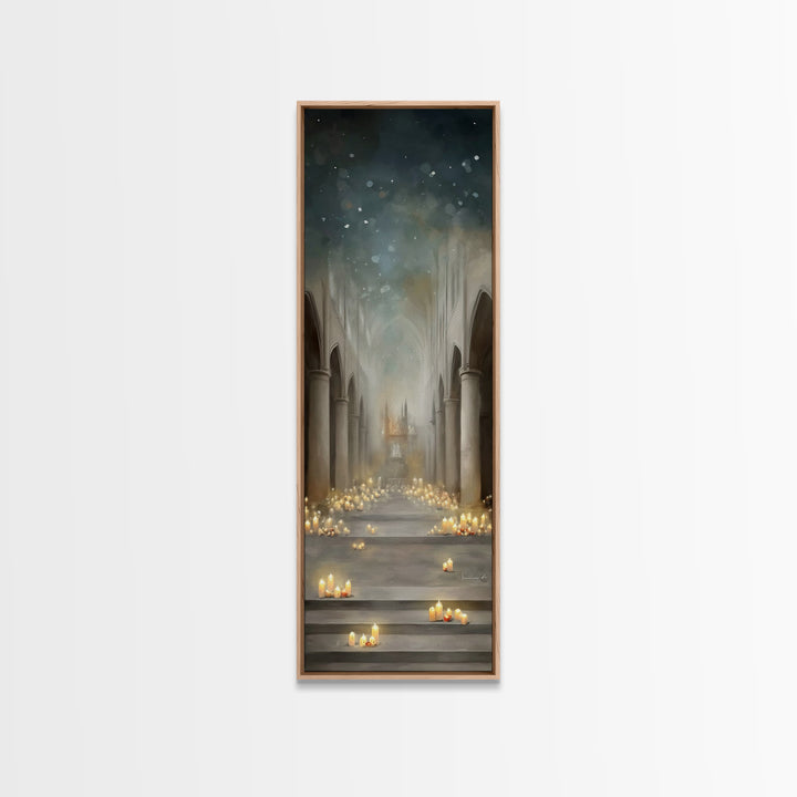 Sanctuary Glow – Framed Canvas Print – Narrow Art – Christian Wall Art – Christian Art Canvas – Christian Decor – Christian Art Print – Chr