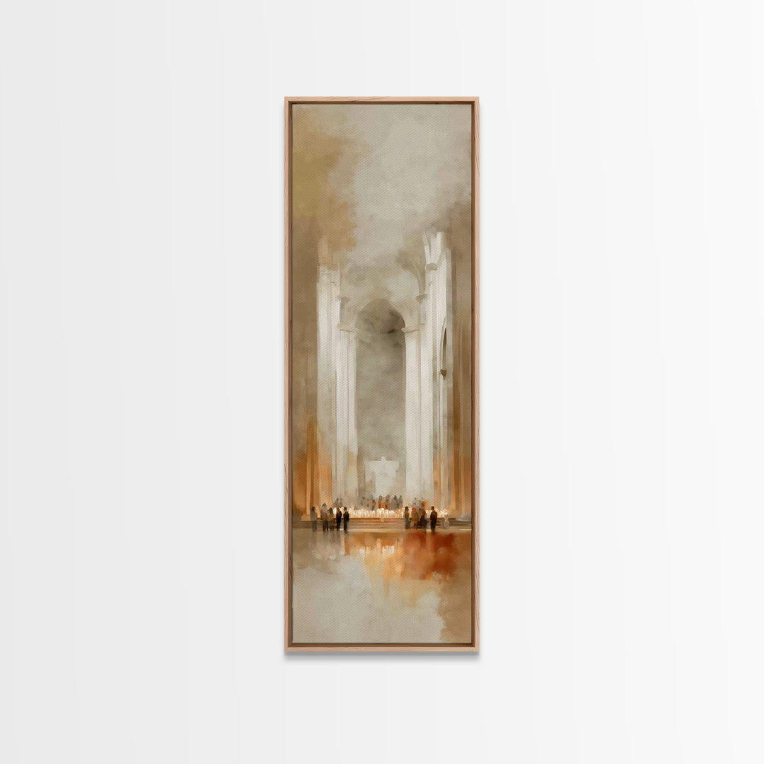 Cathedral Dawn – Framed Canvas Print – Skinny Art – Christian Art Canvas – Christian Wall Art – Framed Christian Art – Moody Christian Art