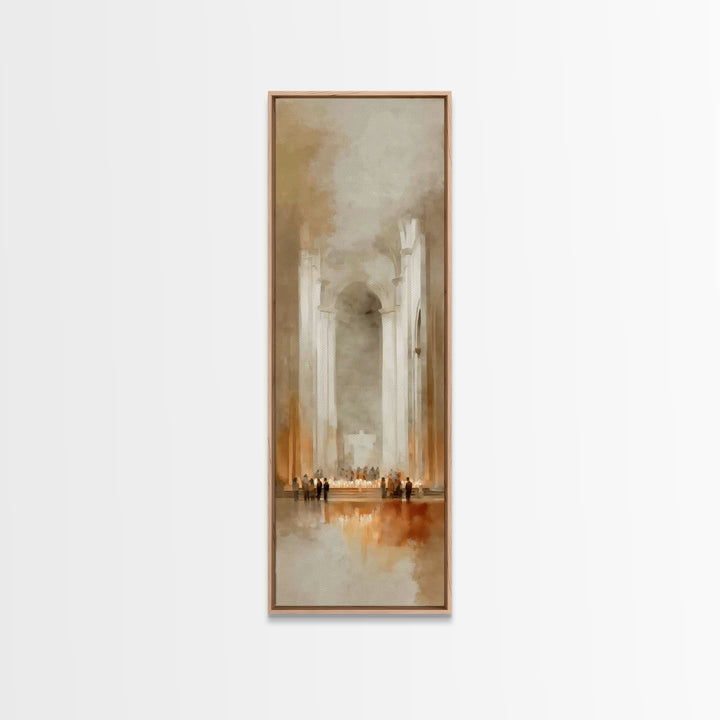 Cathedral Dawn – Framed Canvas Print – Skinny Art – Christian Art Canvas – Christian Wall Art – Framed Christian Art – Moody Christian Art