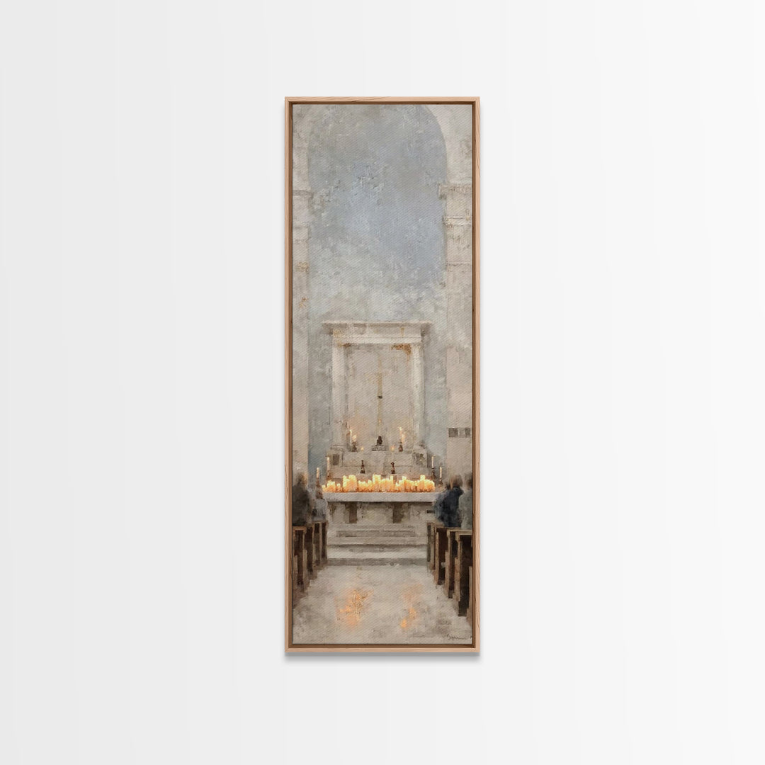 Cathedral Prayer – Framed Canvas Print – Narrow Art – Christian Art Canvas – Christian Wall Art – Christian Art Print – Christian Gift Idea