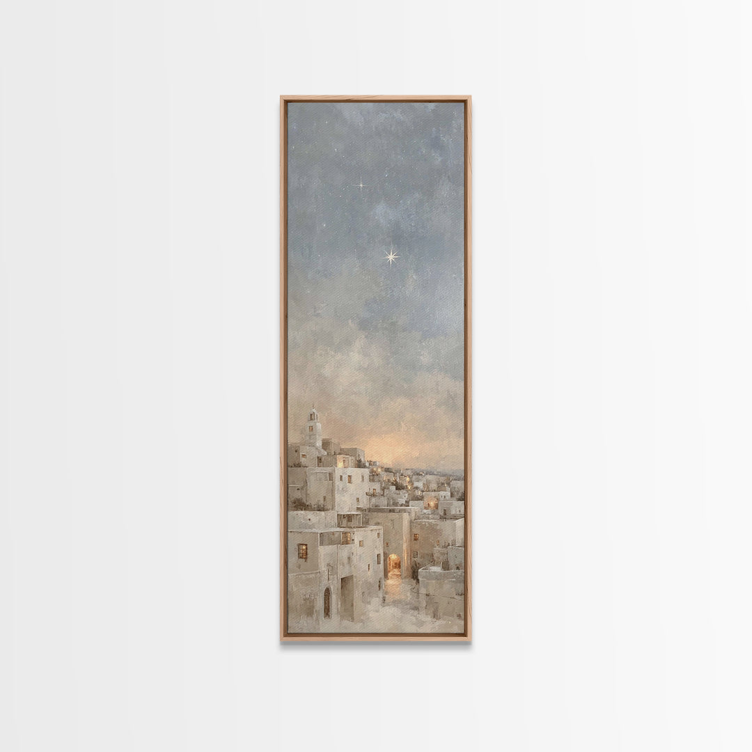 Morning Star Over Bethlehem – Framed Canvas Print – Skinny Art – Christian Art Canvas – Christian Wall Art – Christmas Art – Christian Chri