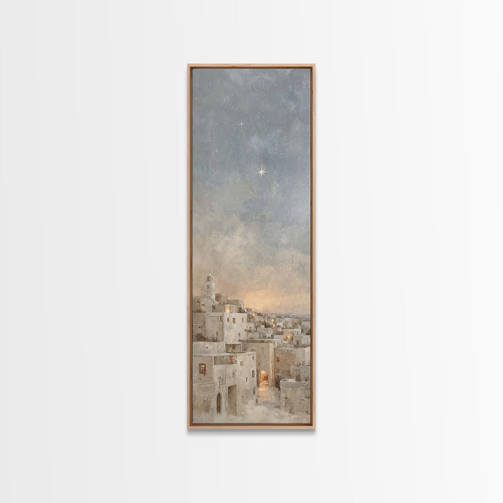 Morning Star Over Bethlehem – Framed Canvas Print – Skinny Art – Christian Art Canvas – Christian Wall Art – Christmas Art – Christian Chri