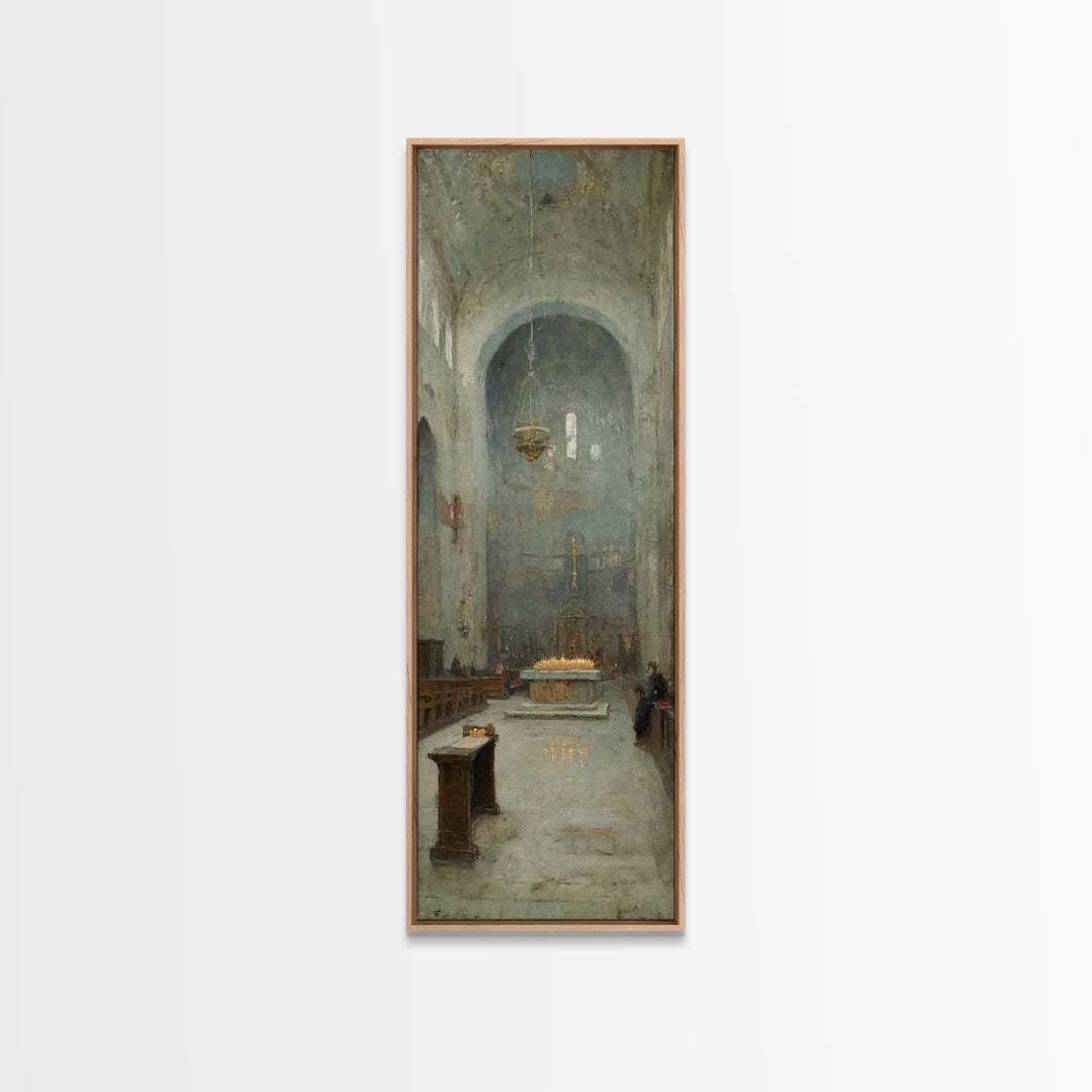 Altar Of Peace – Framed Canvas Print – Tall Skinny Art Print – Christian Wall Art – Christian Art Canvas – Vintage Christian Art – Christia