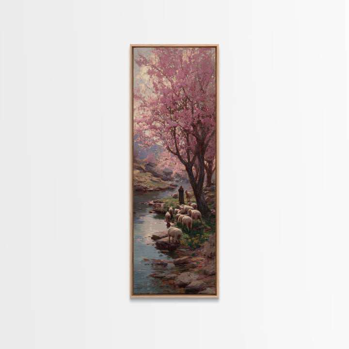 Fields Of Blessing | Framed Canvas Print | Tall Narrow Wall Art | Christian Painting | Jesus Art Print | Christian Christmas Art