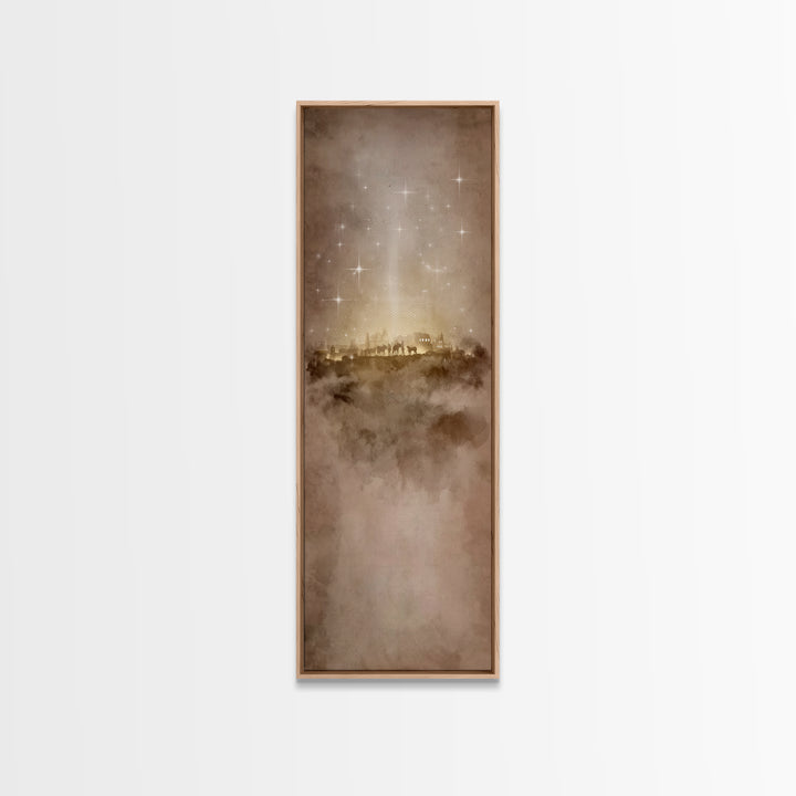Guiding Star – Framed Canvas Print – Christian Wall Art – Christian Art Canvas – Christmas Wall Art – Narrow Art – Christian Christmas Art