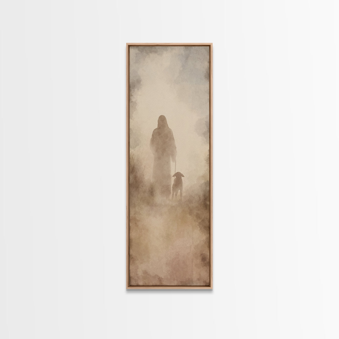 Path Of Mercy – Framed Canvas Print – Tall Narrow Wall Art – Christian Wall Art – Jesus Painting – Christian Art Canvas – Faith Art