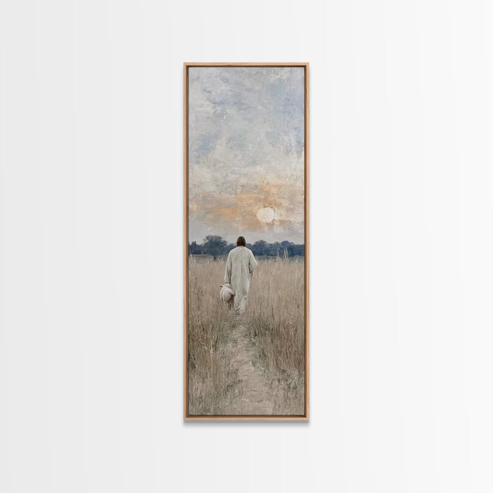 Shepherd’s Promise – Framed Canvas Print – Tall Skinny Art Print – Christian Wall Art – Jesus Painting – Christian Art Canvas – Christian G