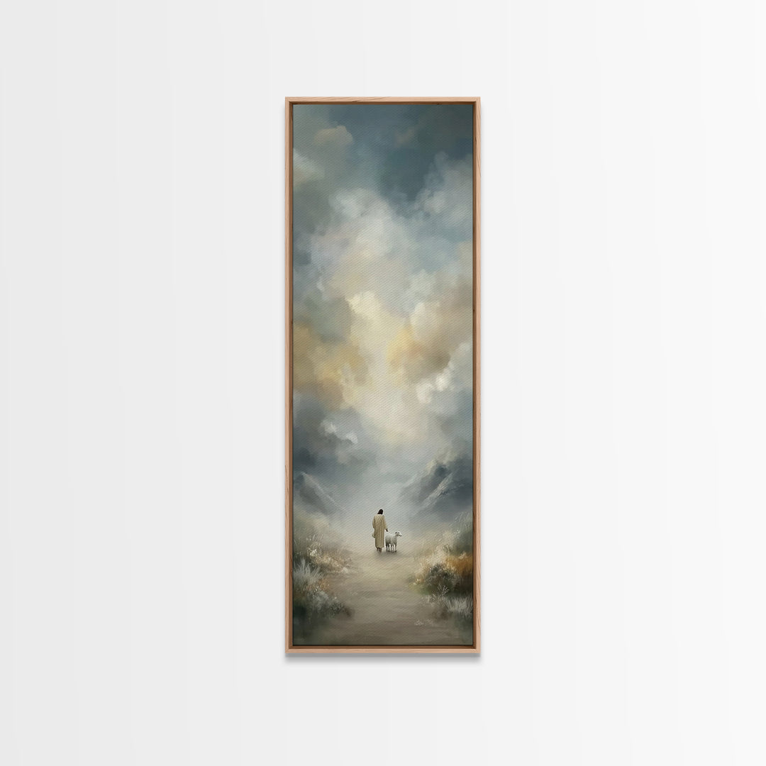 Fields Of Hope, Framed Canvas Print, Narrow Art, Christian Art Canvas, Jesus Painting, Christian Wall Art, Christian Christmas Art