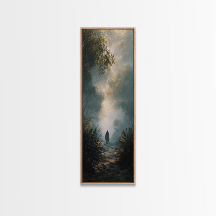 Path Of Grace – Framed Canvas Print – Tall Skinny Art Print – Christian Wall Art – Jesus Painting – Modern Christian Art – Christmas Art