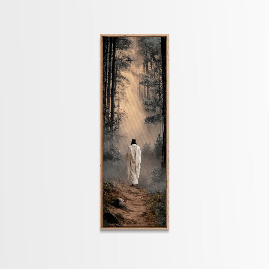 Redeemer’s Walk – Framed Canvas Print – Tall Skinny Art Print – Christian Art Work – Christian Painting – Jesus Canvas Art – Christian Chri
