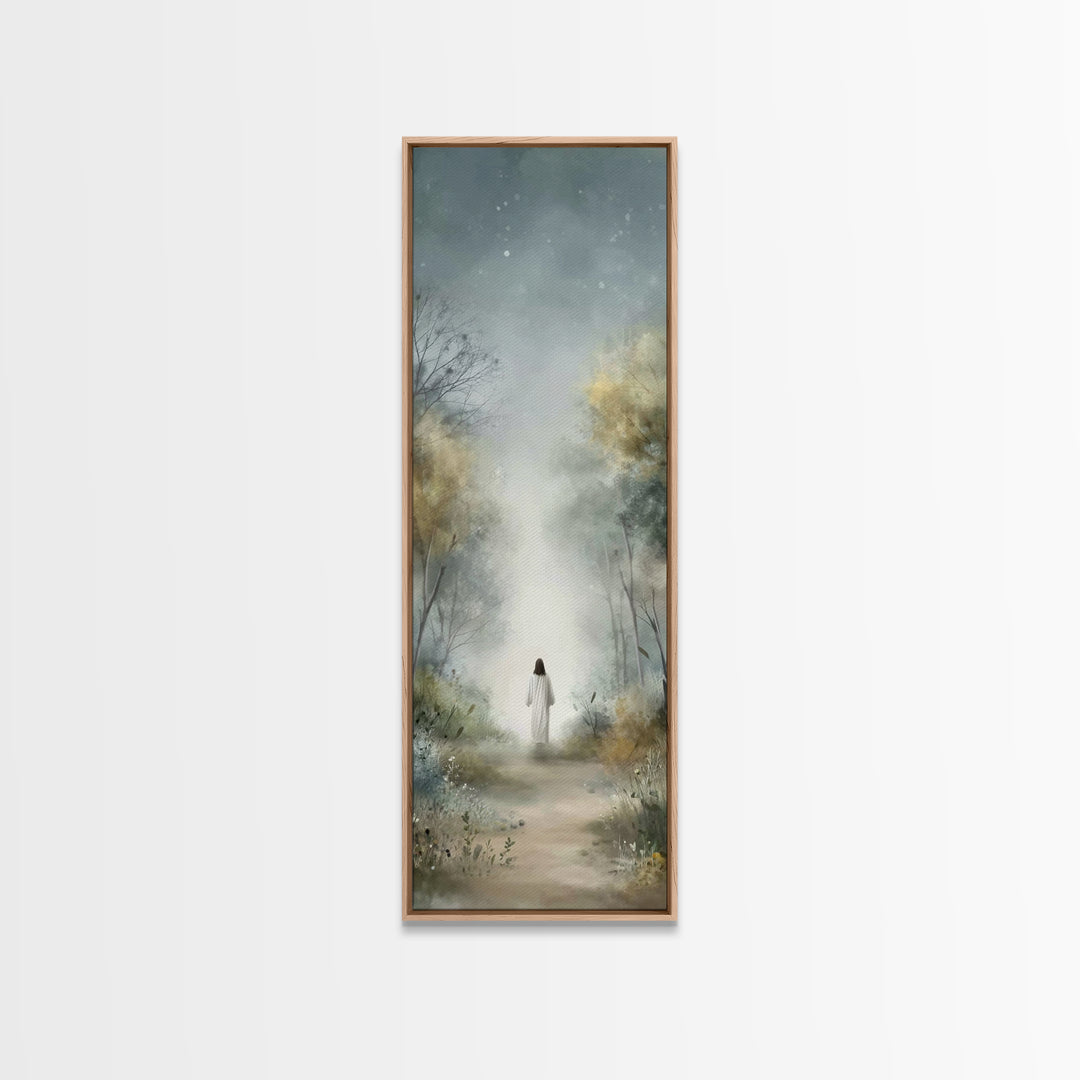 Forest Of Hope – Framed Canvas Print – Tall Narrow Wall Art – Christian Art Print – Christian Wall Art – Modern Christian Art – Jesus Paint