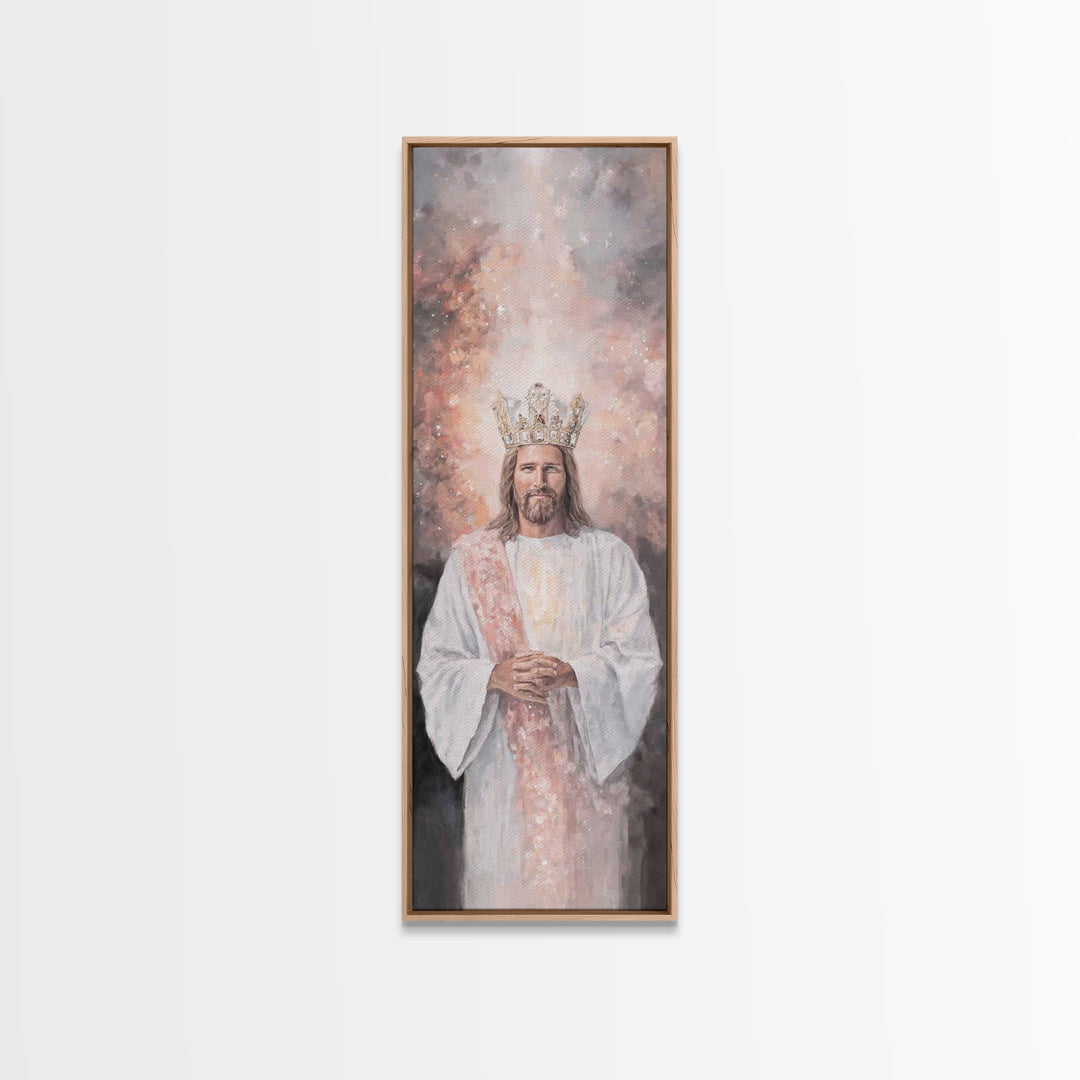 Heavenly Bright Trail – Framed Canvas Print – Tall Skinny Art Print – Christian Wall Art – Christian Painting – Jesus Art Print – Vintage C