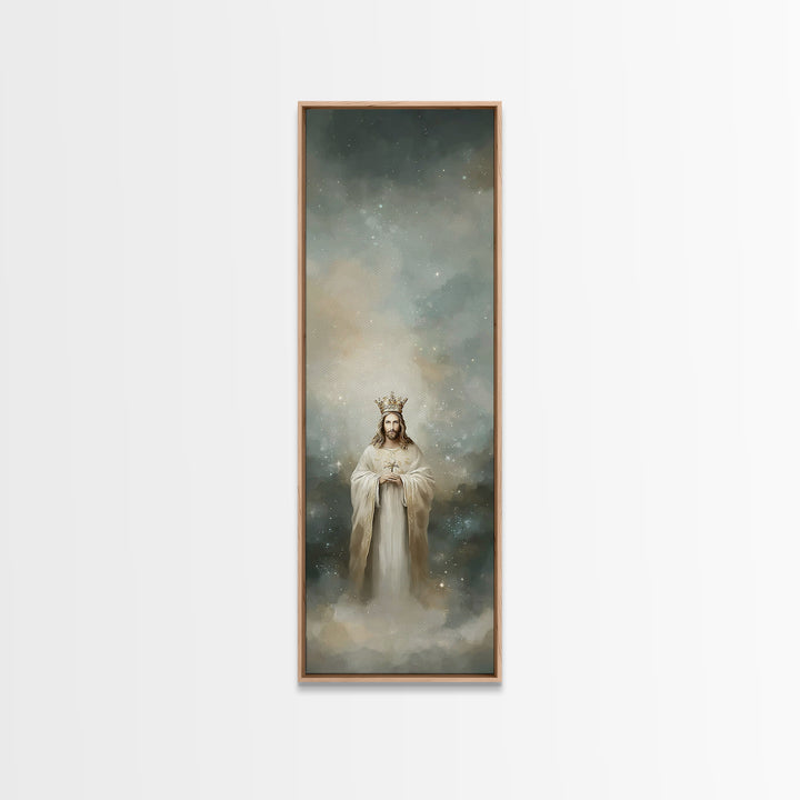 King Of Glory – Framed Canvas Print – Narrow Art – Christian Wall Art – Jesus Painting – Christian Art Canvas – Modern Christian Art – Chri