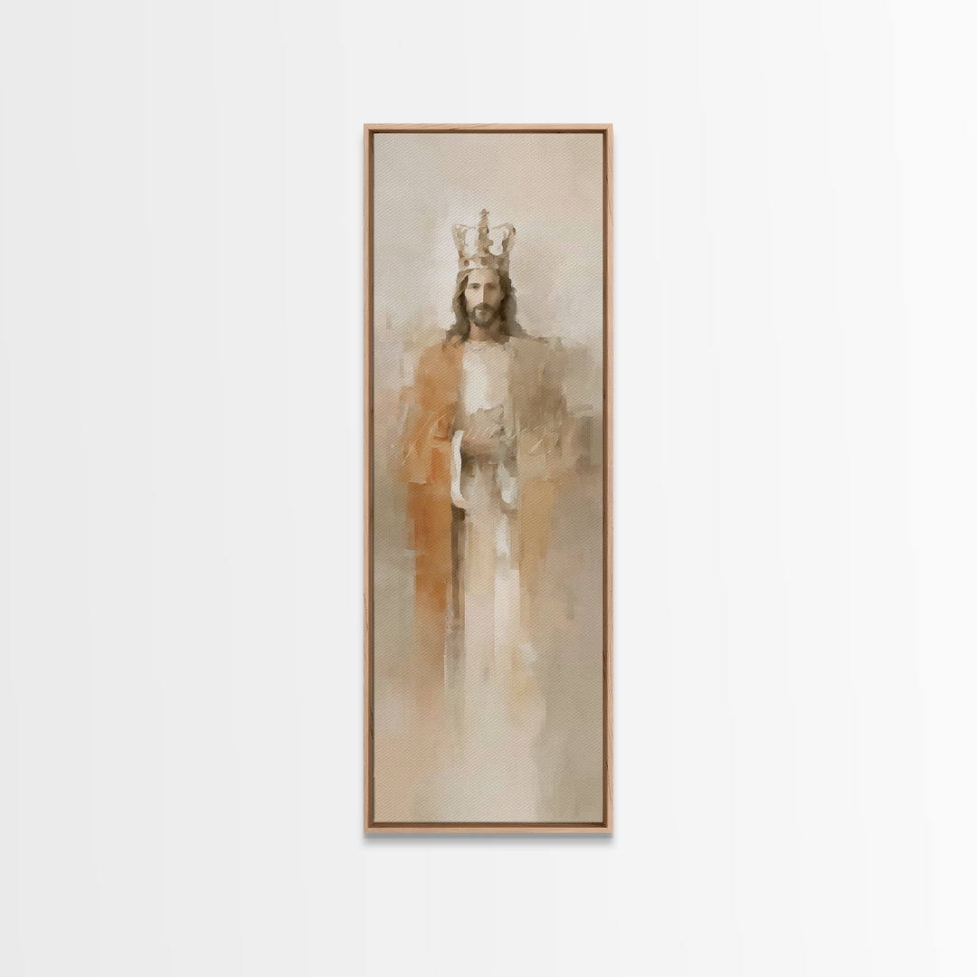 Eternal King Light – Framed Canvas Print – Narrow Art – Christian Art Canvas – Jesus Painting – Vintage Christian Art – Christmas Wall Art
