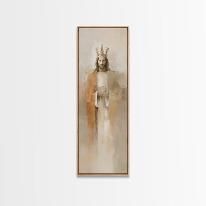 Eternal King Light – Framed Canvas Print – Narrow Art – Christian Art Canvas – Jesus Painting – Vintage Christian Art – Christmas Wall Art