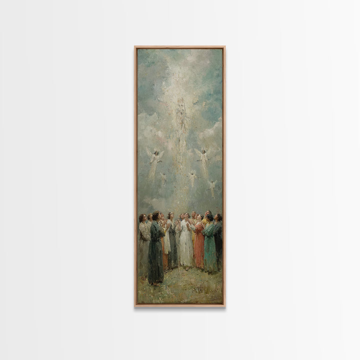 Ascension Light – Framed Canvas Print – Christian Wall Art – Modern Christian Painting – Christian Art Canvas – Narrow Art – Christian Gift
