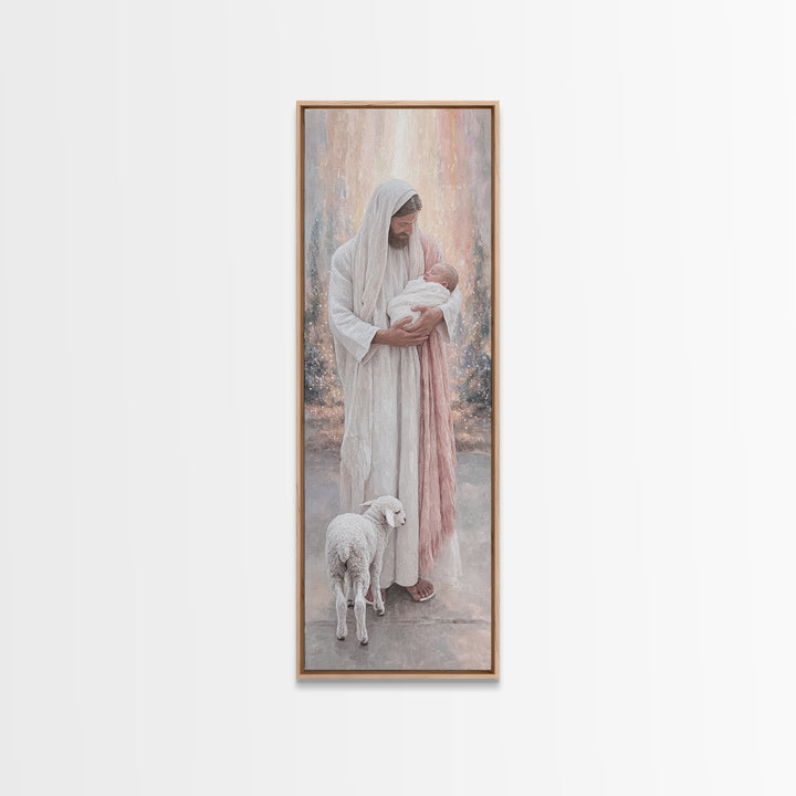 Radiant Holy Peace – Framed Canvas Print – Tall Narrow Wall Art – Christian Wall Art – Christian Art Canvas – Jesus Painting – Christian Ch