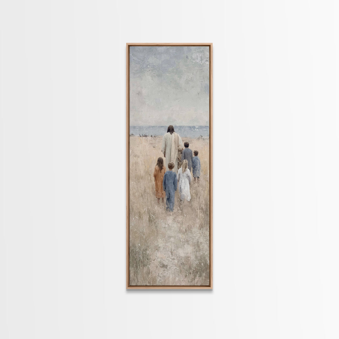 Path Of Grace – Framed Canvas Print – Tall Narrow Wall Art – Christian Wall Art – Jesus Painting – Christmas Art