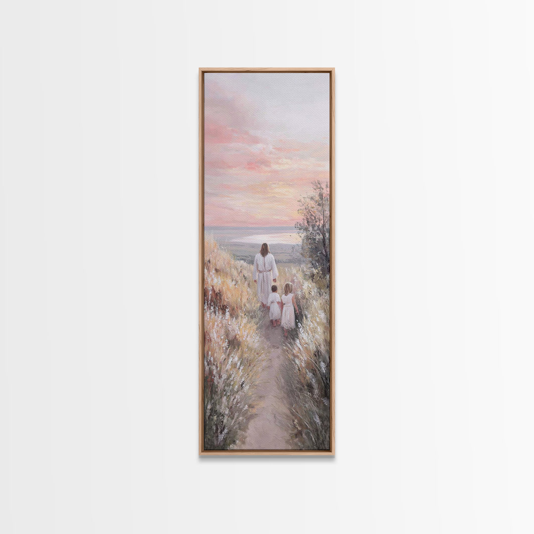 Fields Of Mercy | Framed Canvas Print | Tall Skinny Art Print | Christian Art Canvas | Jesus Painting | Christian Christmas Art
