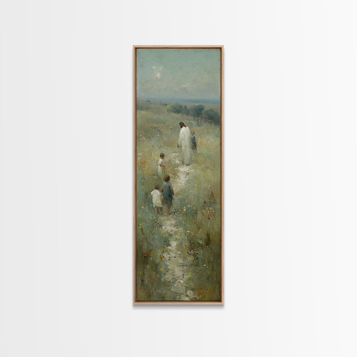 Evening Of Hope | Framed Canvas Print | Tall Narrow Wall Art | Christian Art | Jesus Painting Canvas | Christmas Art