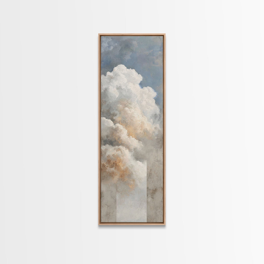 Clouded Glory – Framed Canvas Print, Christian Art Work, Christian Wall Art, Vintage Christian Art, Tall Skinny Art Print, Christian Painti
