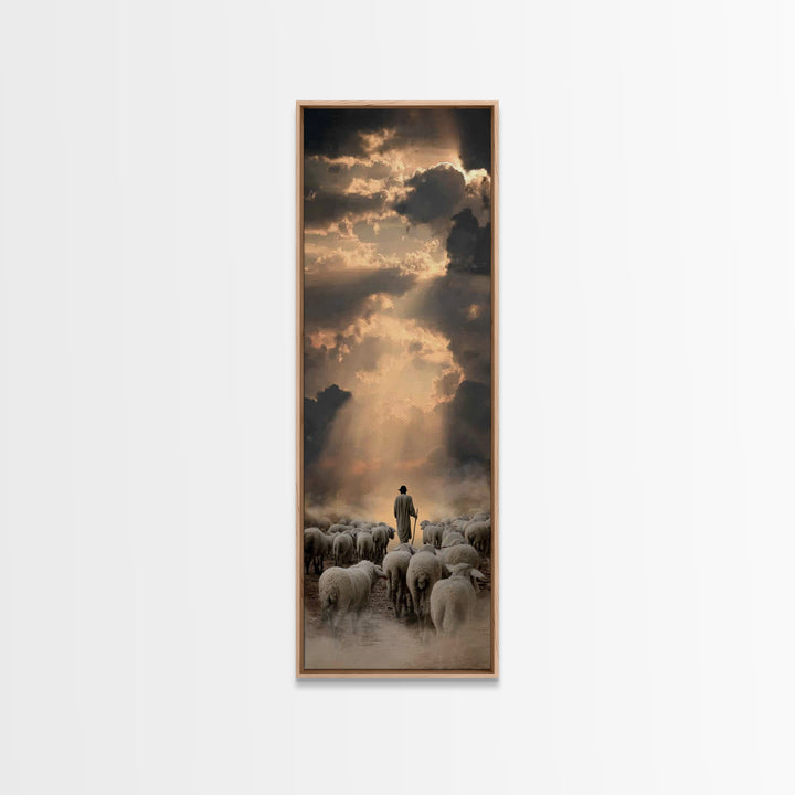 Lambs Of Heaven – Framed Canvas Print – Narrow Art – Christian Art Canvas – Jesus Painting – Christian Christmas Art