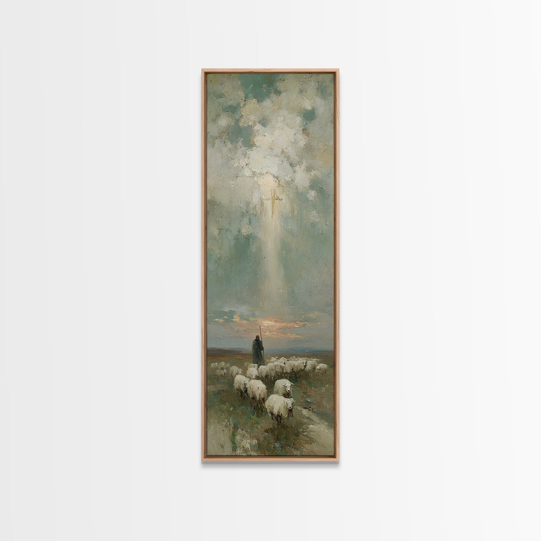 Desert Glory Sky | Framed Canvas Print | Narrow Art | Christian Art Canvas | Christian Painting | Christmas Art