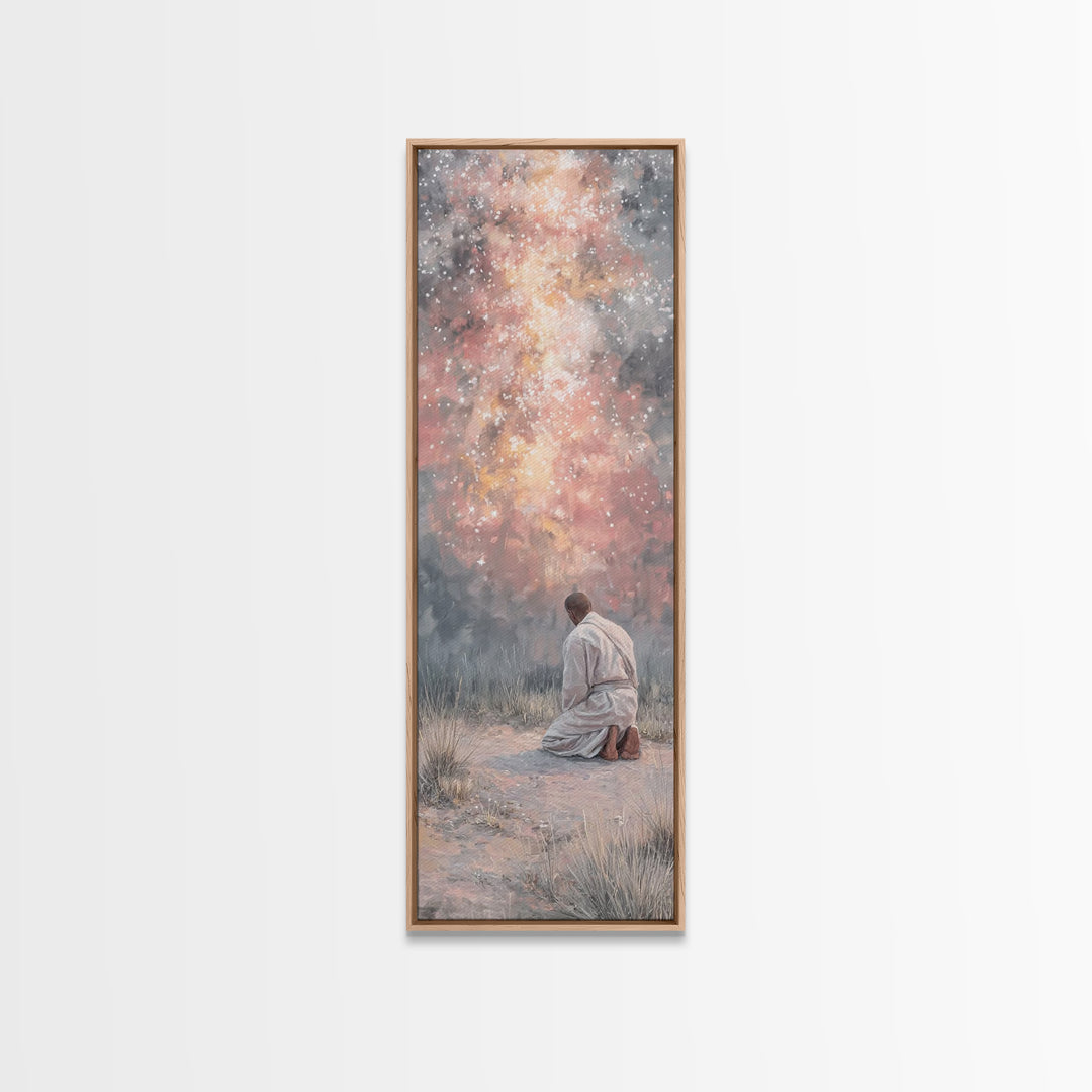Radiant Flock Journey – Framed Canvas Print – Skinny Art – Christian Art Canvas – Christian Wall Art – Christmas Art